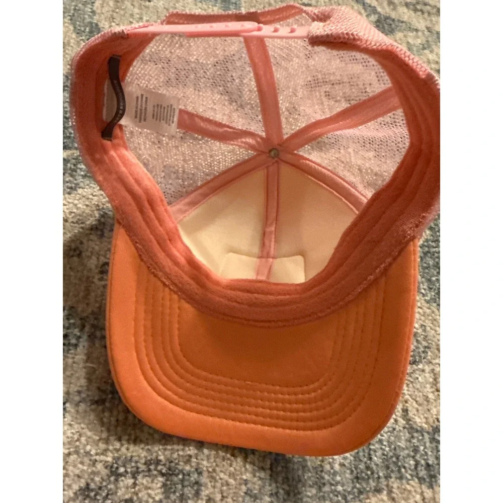 Anthropologie Embellished Trucker Hat PINK SHRIMP Excellent Condition